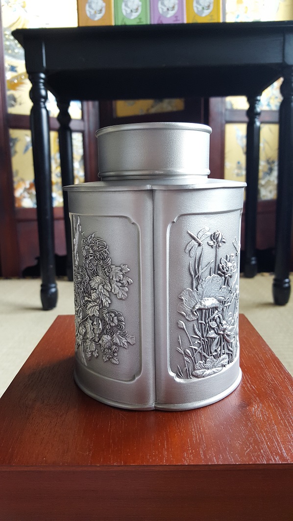 Coffee Caddy S Details about   Royal Selangor Four Gentlemen Collection Pewter Airtight Tea 